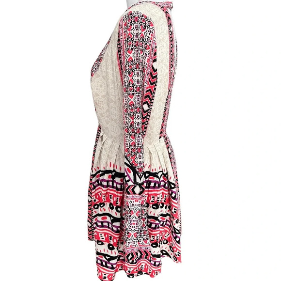 Free People Tegan Boarder Printed Mini Dress in Ivory Combo - Picture 7 of 12